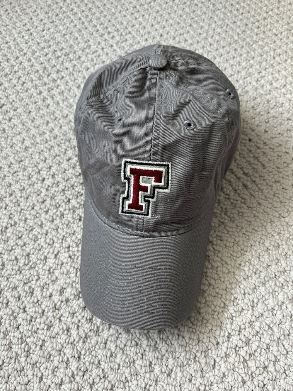 Fordham University Light Gray and Maroon Adjustable Baseball Cap